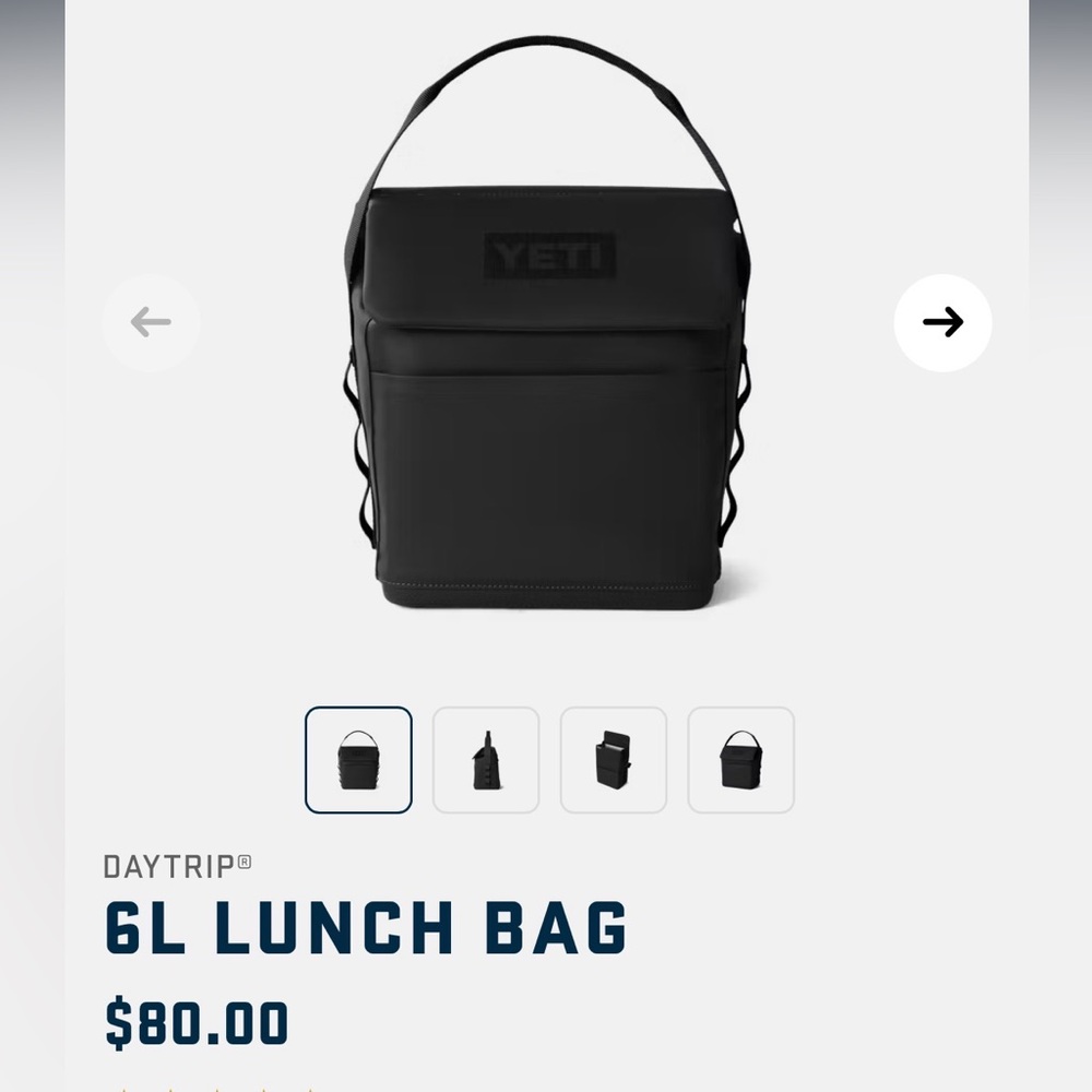 NWOT: YETI Black Daytrip Lunch Bag